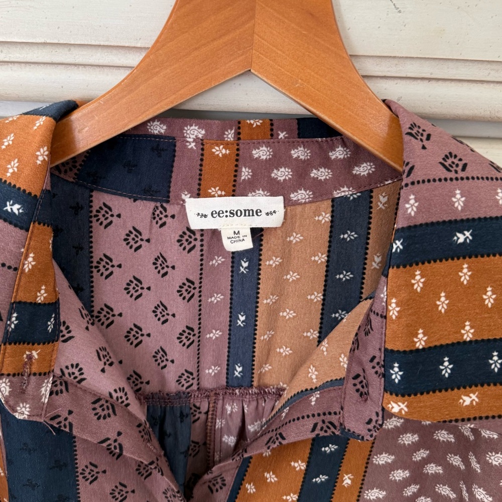 Vici Boho Patchwork Blouse Top - image 4